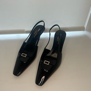 Saint Laurent Patent Kitten Heel with Pavé Maryjane size 35